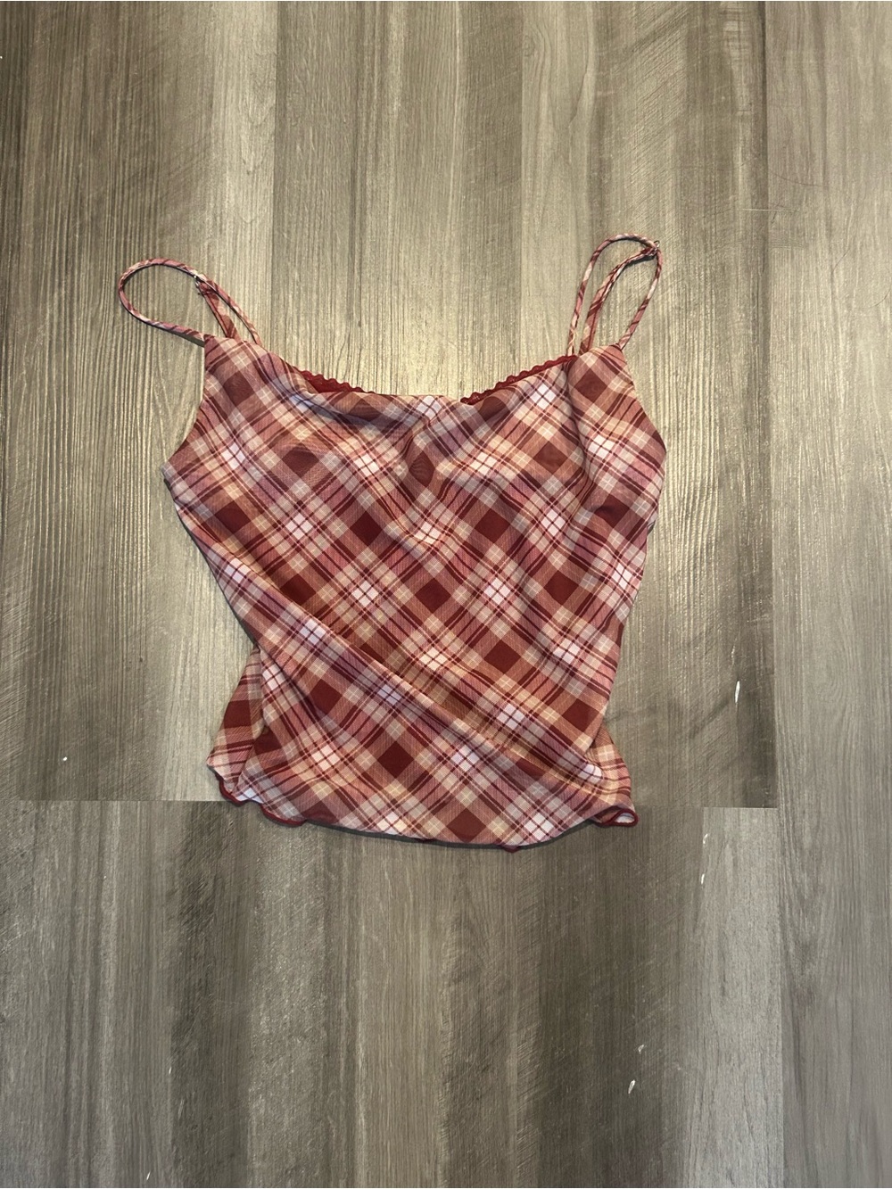 Cider red plaid camisole